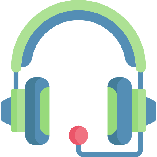 Headset communications microphone customer support icon