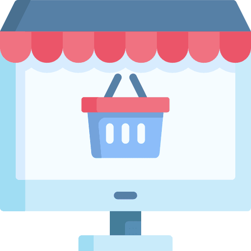Online shop online shopping shopping basket monitor icon