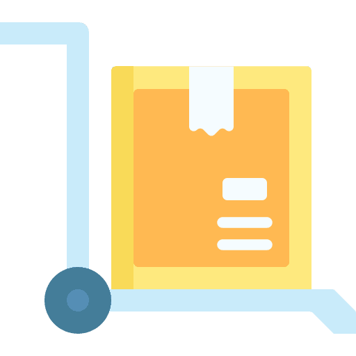 Packing logistic box delivery cart icon