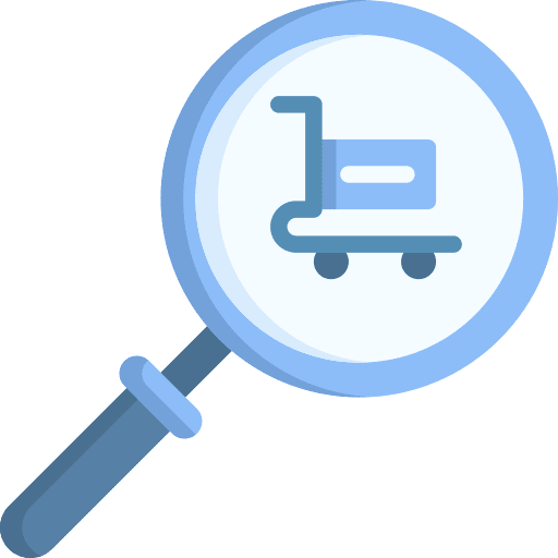 Search shop magnifier product icon