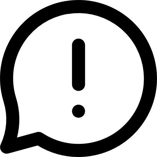 Chat warning exclamation mark chat bubble icon