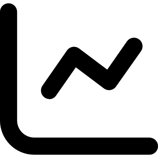 Line chart statistics business and finance line chart icon