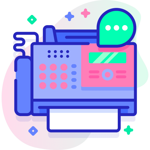 Fax electronics communication machine icon