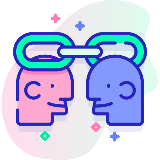 Linked communication people linked icon