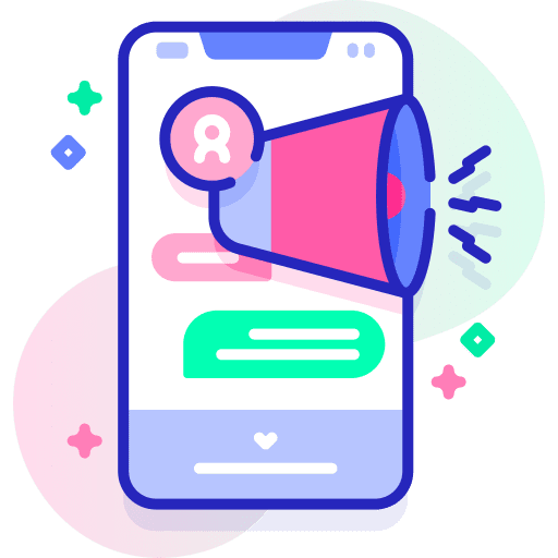 Notification smartphone megaphone social media icon