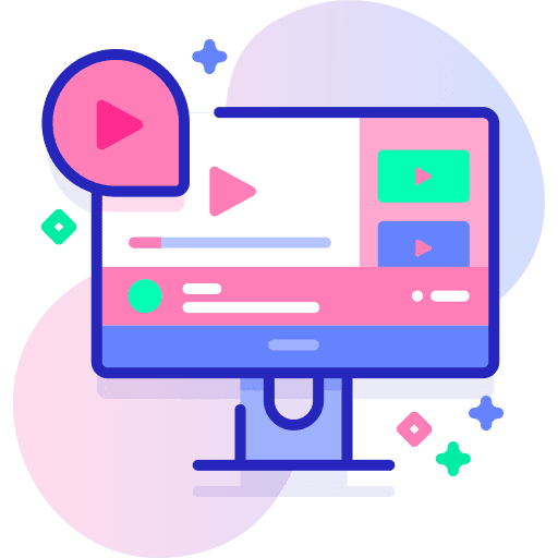 Video player streaming screen monitor icon