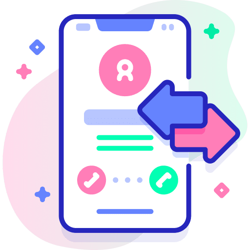 Call arrows smartphone cell icon