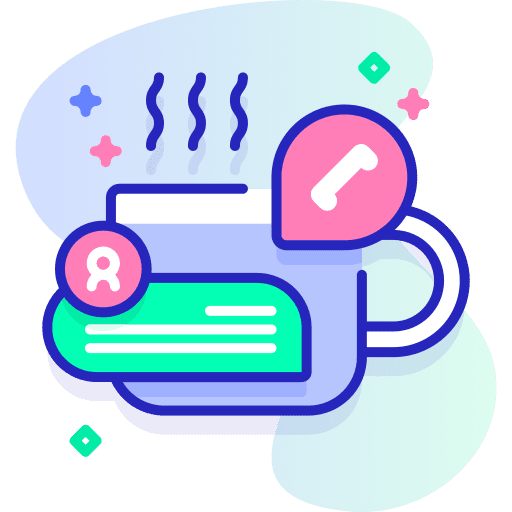 Coffee mug talk chat icon