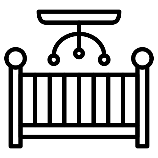 Baby bed baby bed kid and baby bedroom icon