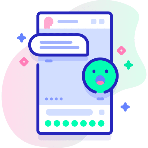 Chatting smartphone surprised message icon