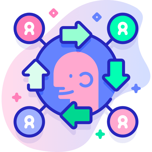 Communication information arrows head icon