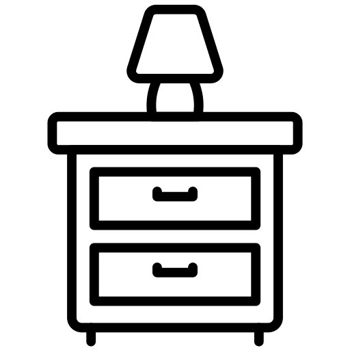 Table lamp illumination bedside table furniture and household icon