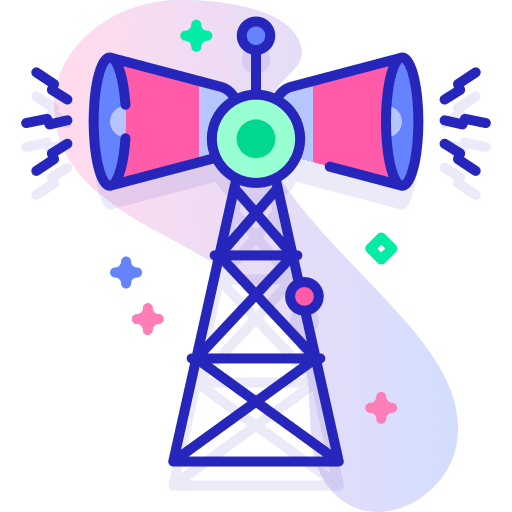 Tower signal communications radio icon