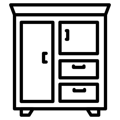 Wardrobe furniture and household closet locker icon