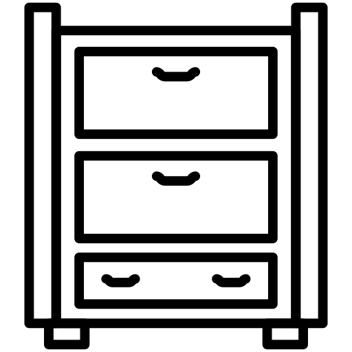 Drawers furniture and household side table cabinet icon