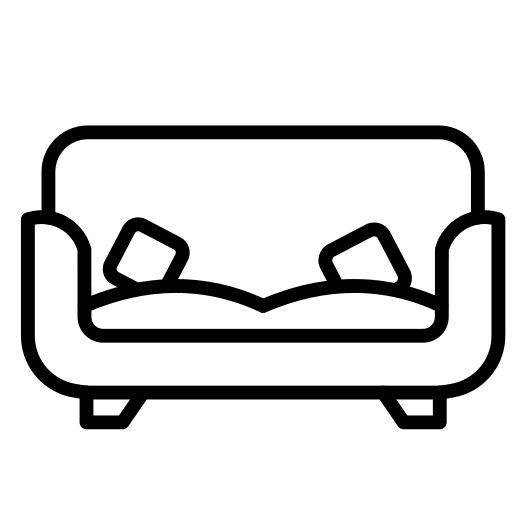 Sofa furniture and household seat couch icon