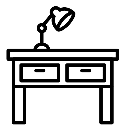 Study table study furniture and household icon