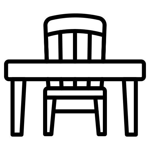 Table furniture and household chair table icon