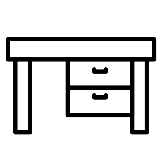 Table furniture and household drawer table icon