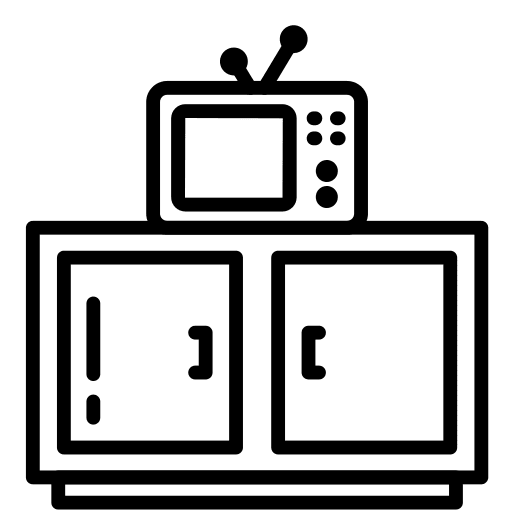 Tv table television furniture and household cabinet icon