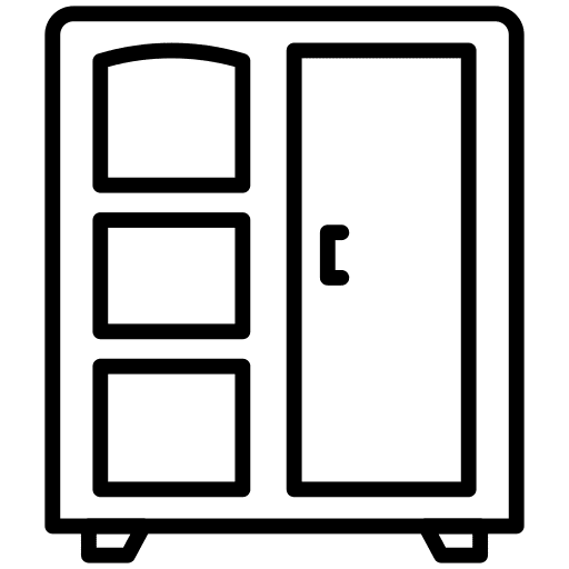 Cabinet closet furniture and household wardrobe icon