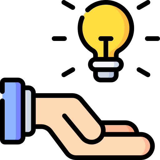 Knowledge teaching hand invention icon