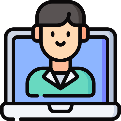 Elearning computer laptop online learning icon