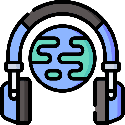 Elearning headset education earth icon