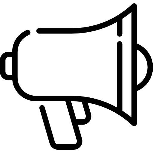 Demostration loud speaker demostration horn icon