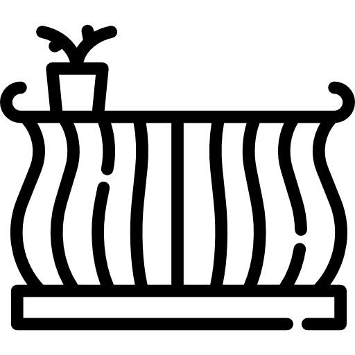 Facade fence door terrace icon