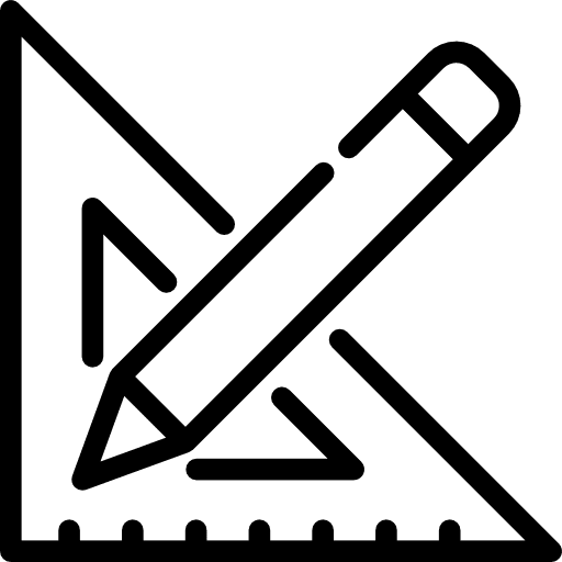 Measuring drawing ruler pen icon