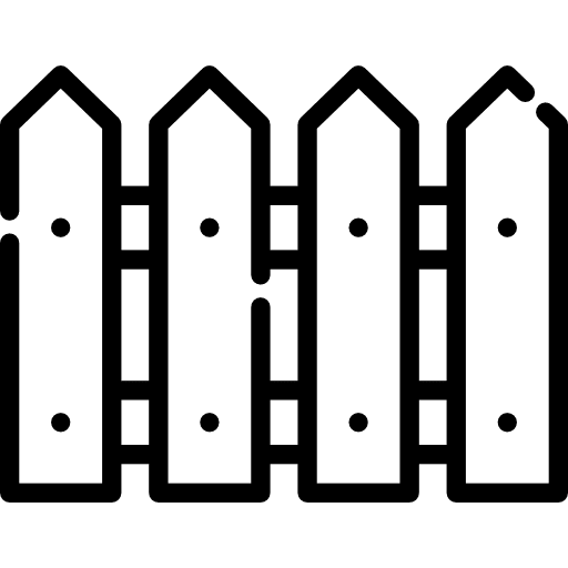 Picket garden buildings fences icon
