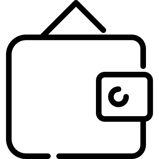 Deposit cards money purse icon