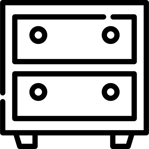 Bed side desk drawers real estate icon