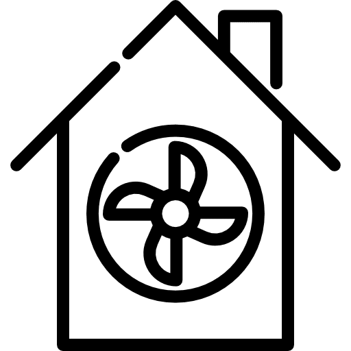 Ventilation air home buildings icon