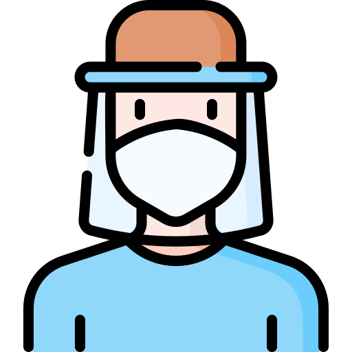 Man face shield protection man icon