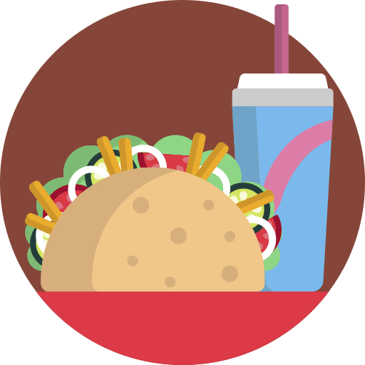 Kebab sandwich soda beef icon