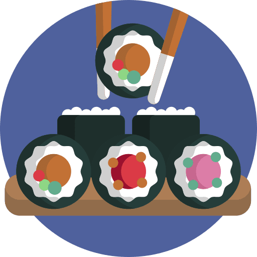 Sushi food and restaurant chopsticks sushi icon