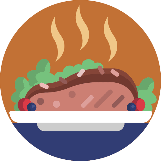 Steak hot food dish food icon Steak hot food dish food icon