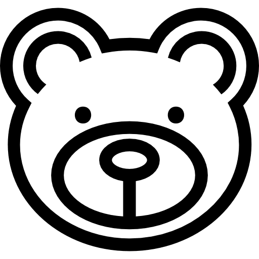 Bear face outlined baby bear icon