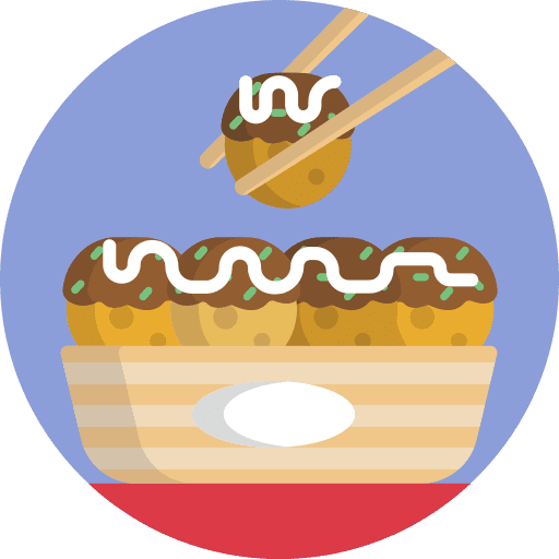 Takoyaki food and restaurant rice fish icon Takoyaki food and restaurant rice fish icon