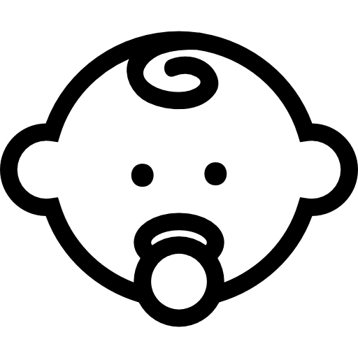 Baby head outline with pacifier pacifier baby pacifier baby head icon