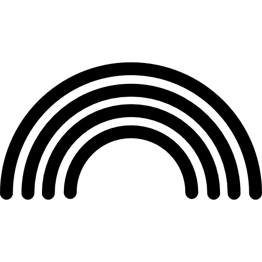 Rainbow outline rainbow smash signs curve lines icon