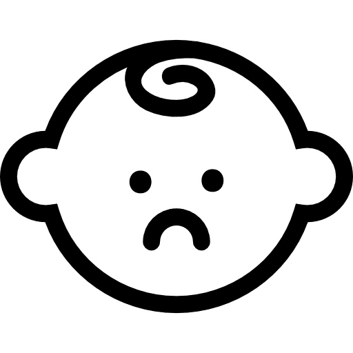 Sad baby face sad face people icon