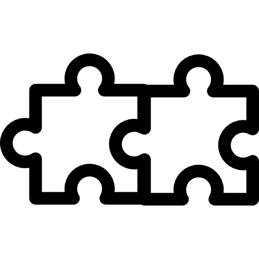 Two pieces of a puzzle couple matching shapes icon
