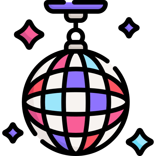 Disco ball club retro party icon