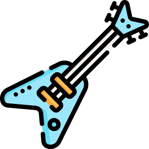 Electric guitar orchestra music music and multimedia icon Electric guitar orchestra music music and multimedia icon