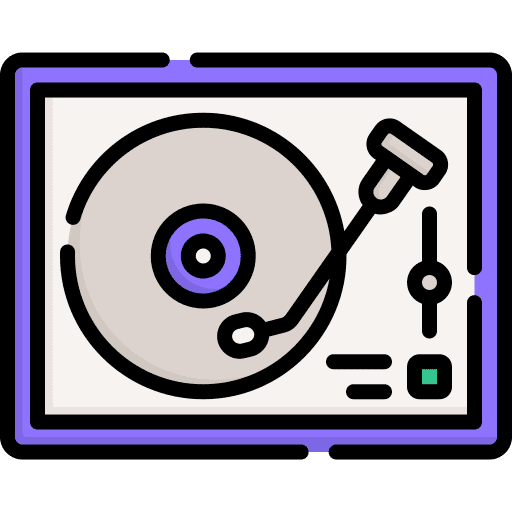 Turntable electronics vinyl player music player icon Turntable electronics vinyl player music player icon