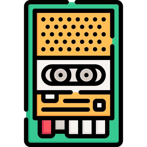 Cassette tape radio music tape vintage icon Cassette tape radio music tape vintage icon