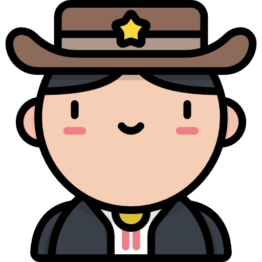 Sheriff user profile kawaii icon
